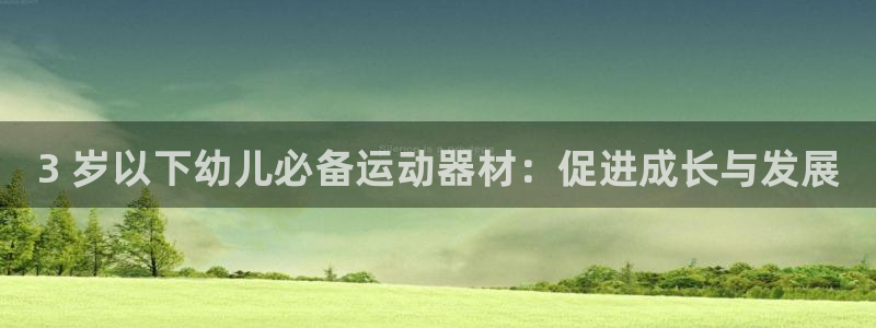 意昂集团官网：3 岁以下幼儿必备运动器材：促进成长与